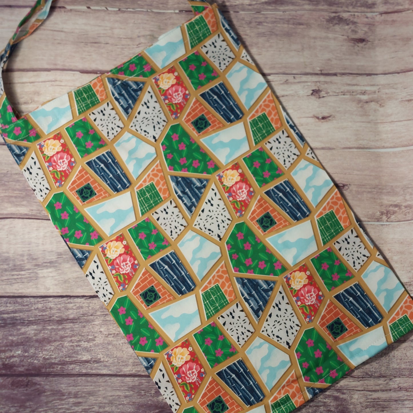 Handmade Foldable Tote Bag - Reusable Fabric Shopping Bag