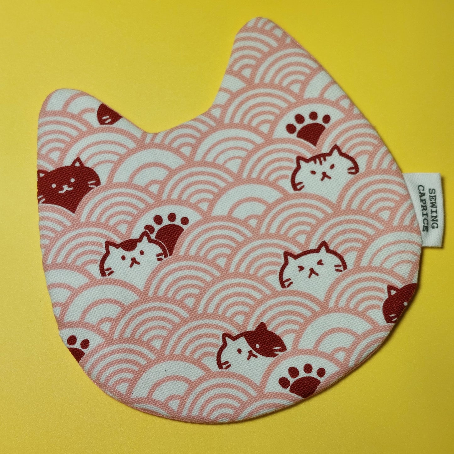 Handmade Cat-Shaped Fabric Tea Coasters (Set of 2)