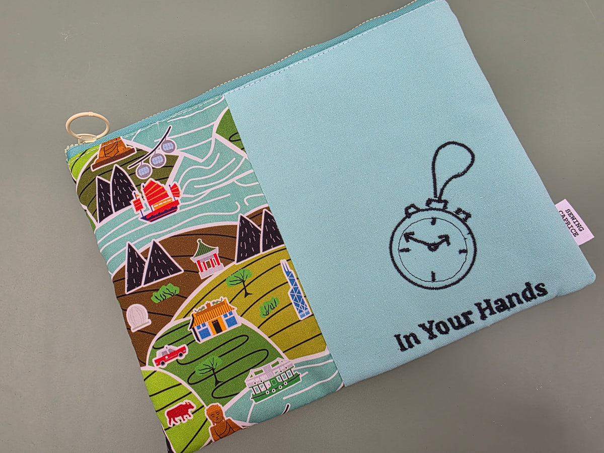 Mini Tablet Case – Padded Patchwork Tablet Sleeve with Embroidered Faith & Love Message, Handmade Christian Gift