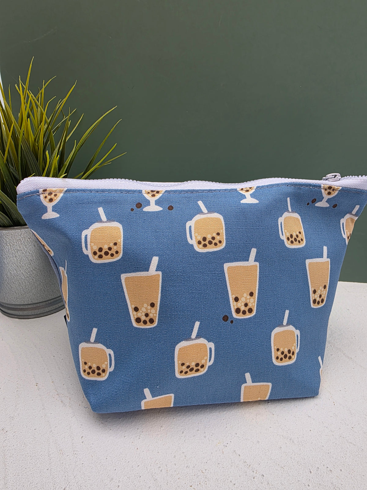 Handmade Zipper Pouch – Hong Kong Fabric Cosmetic & Travel Pouch, Embroidered Faith & Love Gift, 2 Sizes
