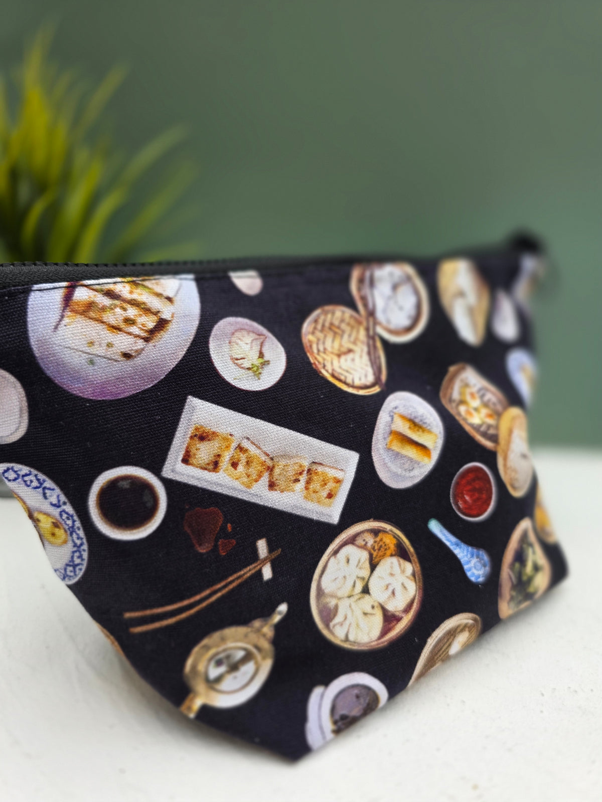 Handmade Zipper Pouch – Hong Kong Fabric Cosmetic & Travel Pouch, Embroidered Faith & Love Gift, 2 Sizes