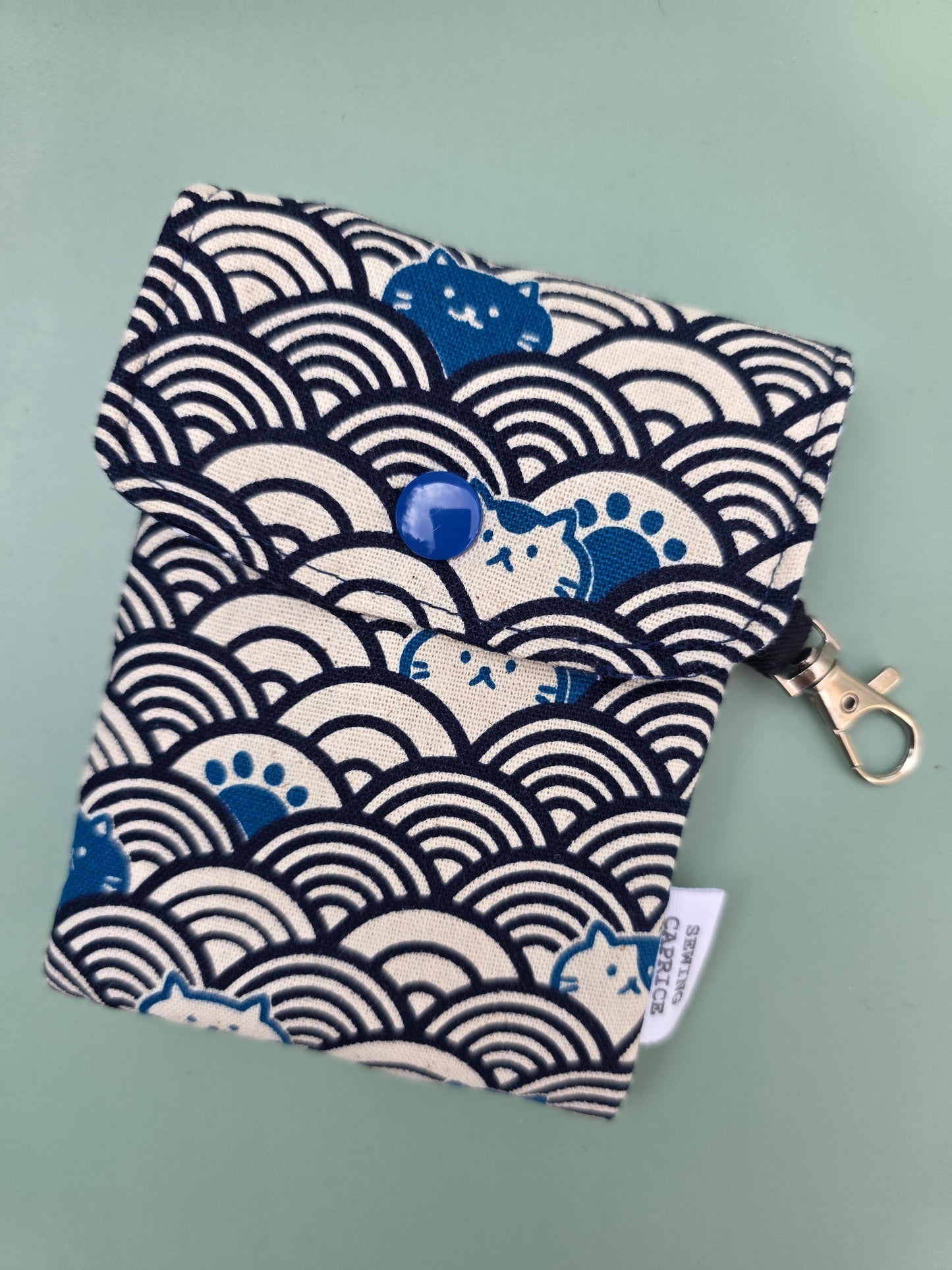 Handmade Car Key Holder – Fabric Key Pouch with Snap Closure & Keychain Clip