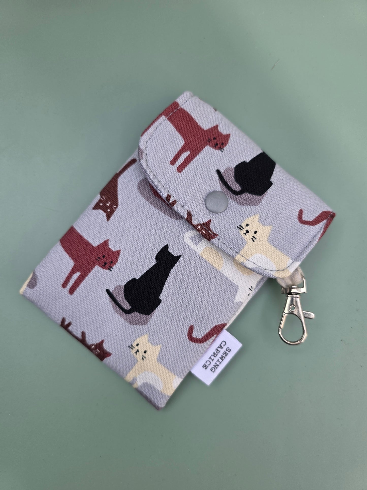 Handmade Car Key Holder – Fabric Key Pouch with Snap Closure & Keychain Clip