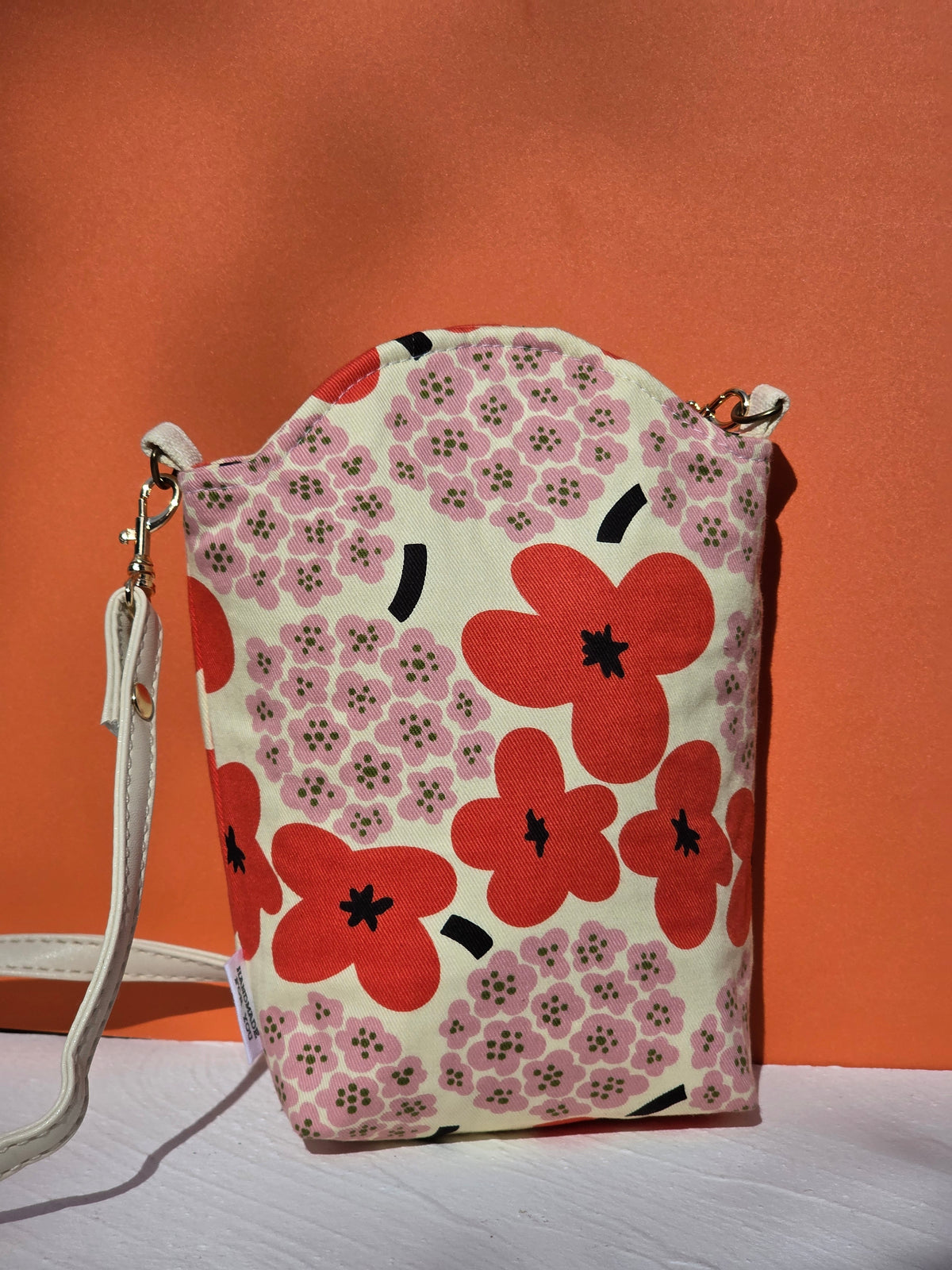 Handmade Fabric Curved Crossbody Bag - Crescent Sling Purse